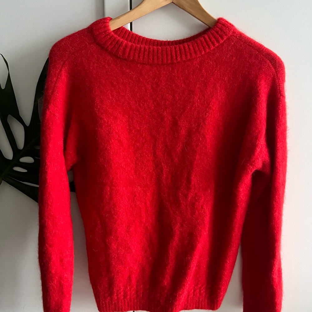 Sezane Vibrant Red Crew Neck Sweater - Picture 4 of 4